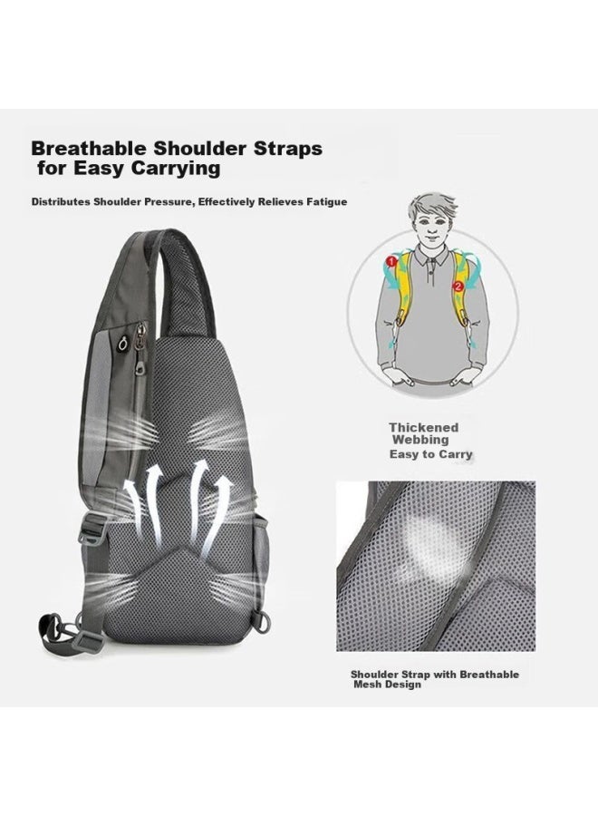 Right Away Men's Crossbody Bag High-end Casual Portable Small Shoulder Bag Outdoor Chest Bag Small Backpack - Image 5