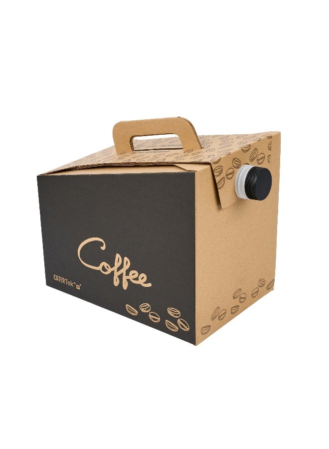 Restaurantware Cater Tek 160 Ounce Coffee To Go Containers, 10 Disposable Beverage Servers - With Handle, Insulated, Black Paper Coffee Box Containers, Portable, Serves Up To 20 Cups - Image 2