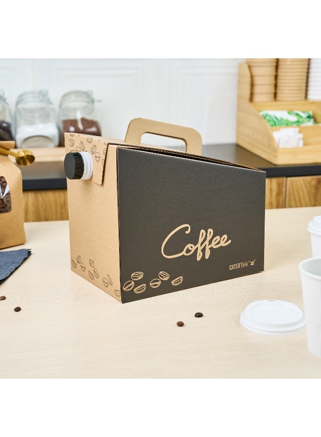 Restaurantware Cater Tek 160 Ounce Coffee To Go Containers, 10 Disposable Beverage Servers - With Handle, Insulated, Black Paper Coffee Box Containers, Portable, Serves Up To 20 Cups - Image 4