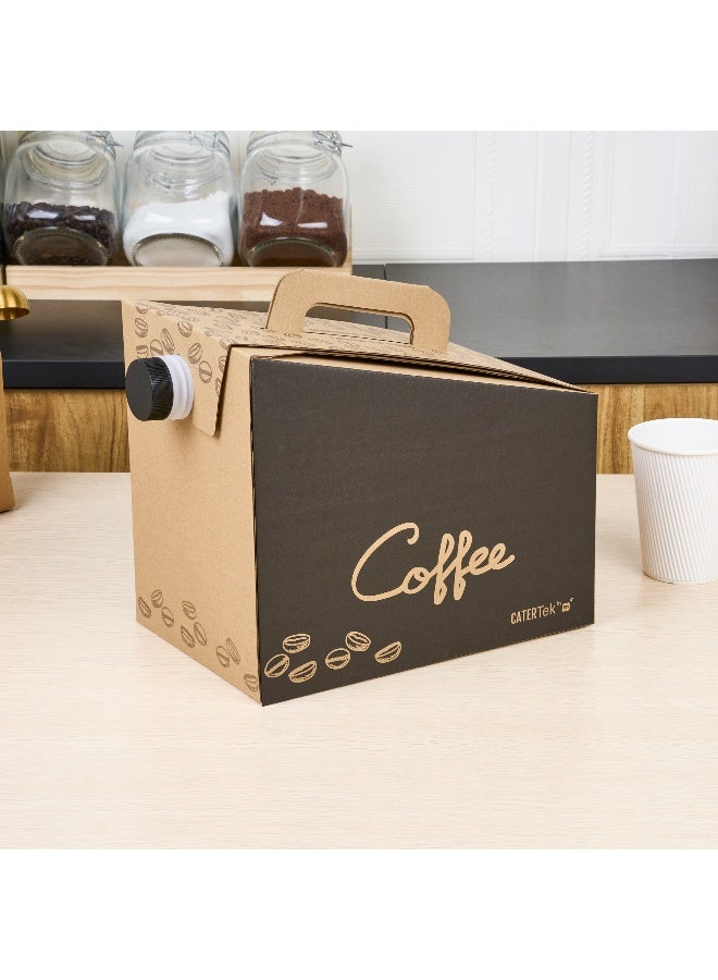 Restaurantware Cater Tek 160 Ounce Coffee To Go Containers, 10 Disposable Beverage Servers - With Handle, Insulated, Black Paper Coffee Box Containers, Portable, Serves Up To 20 Cups - Image 3