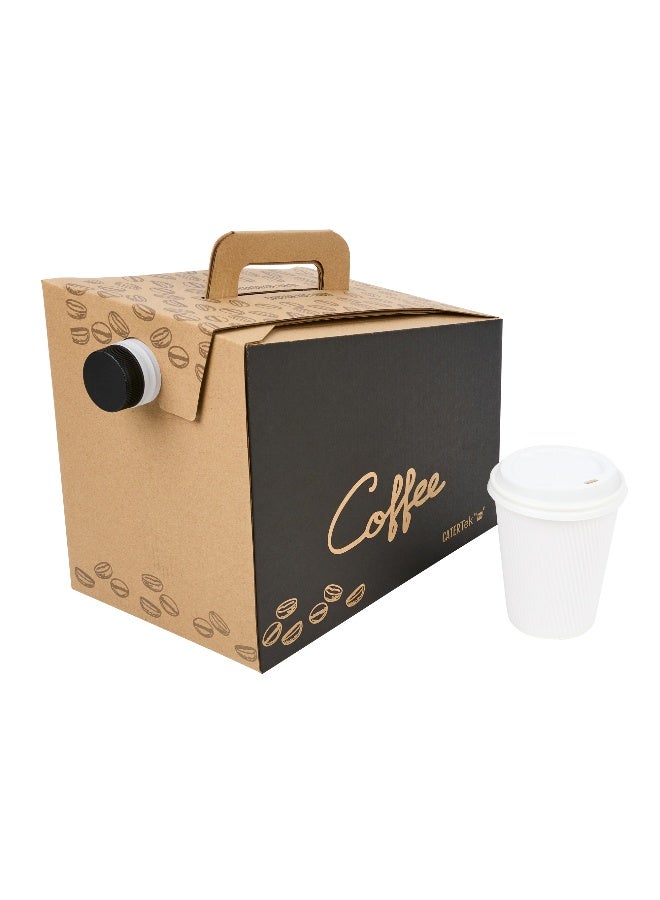 Restaurantware Cater Tek 160 Ounce Coffee To Go Containers, 10 Disposable Beverage Servers - With Handle, Insulated, Black Paper Coffee Box Containers, Portable, Serves Up To 20 Cups - Image 1