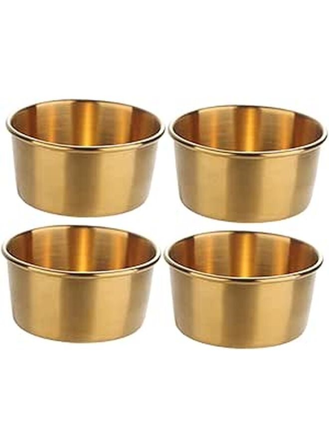 4 Pcs Stainless Steel Dipping Bowls for Sushi Condiments and Appetizers - Image 1