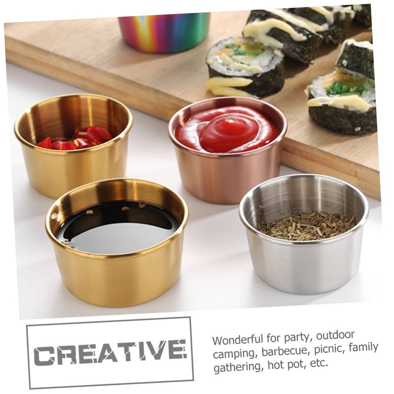 4 Pcs Stainless Steel Dipping Bowls for Sushi Condiments and Appetizers - Image 4