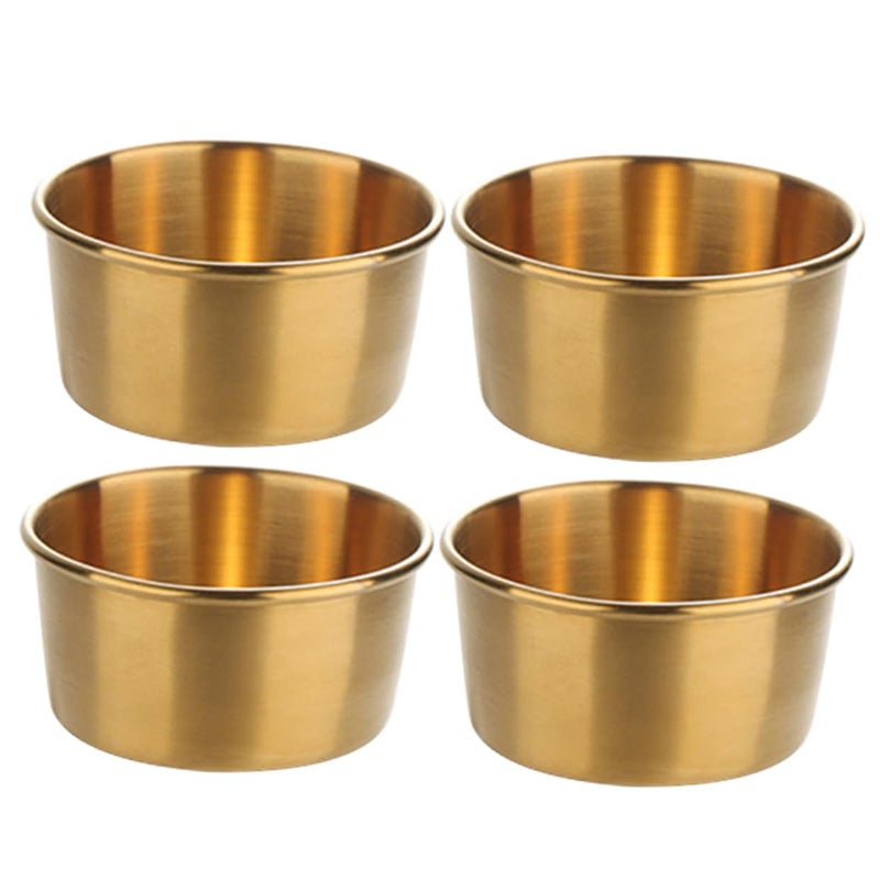 4 Pcs Stainless Steel Dipping Bowls for Sushi Condiments and Appetizers - Image 2