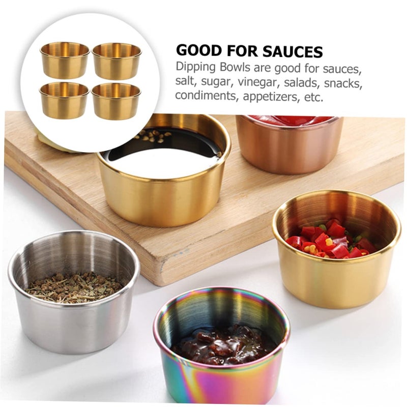 4 Pcs Stainless Steel Dipping Bowls for Sushi Condiments and Appetizers - Image 5