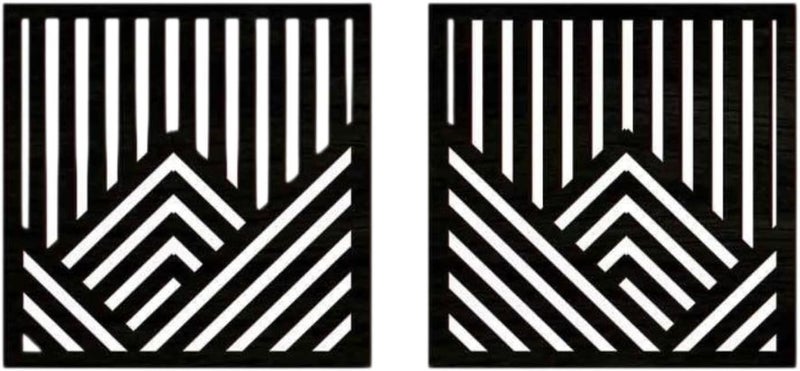 Black Abstract Wooden Wall Art Panels Rustic Home Decor For Kitchen Interior - Image 1