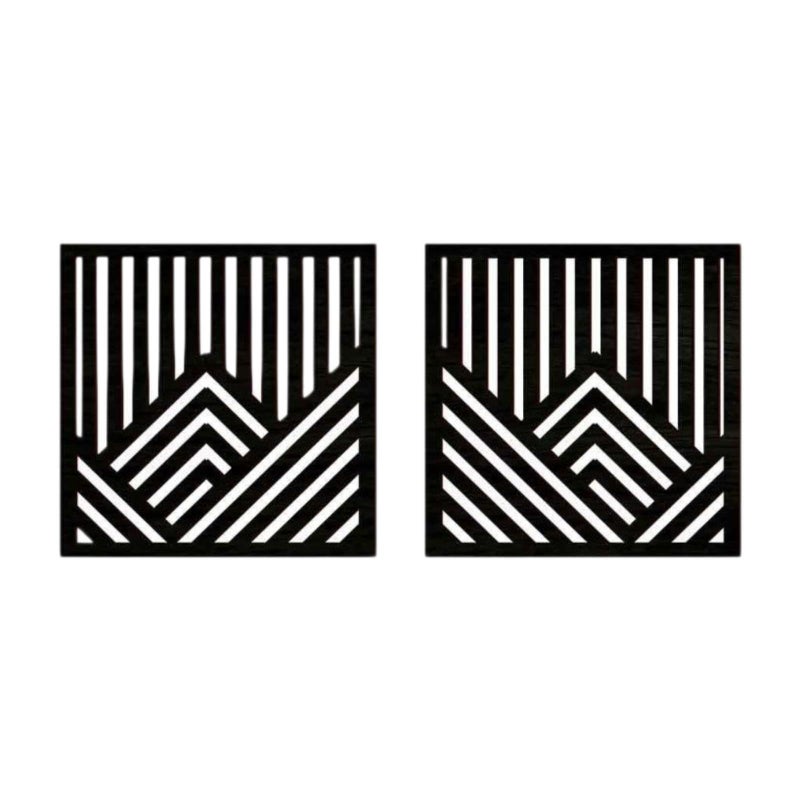 Black Abstract Wooden Wall Art Panels Rustic Home Decor For Kitchen Interior - Image 2