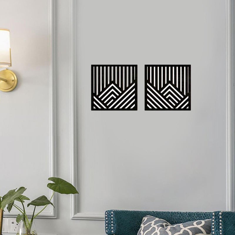 Black Abstract Wooden Wall Art Panels Rustic Home Decor For Kitchen Interior - Image 3