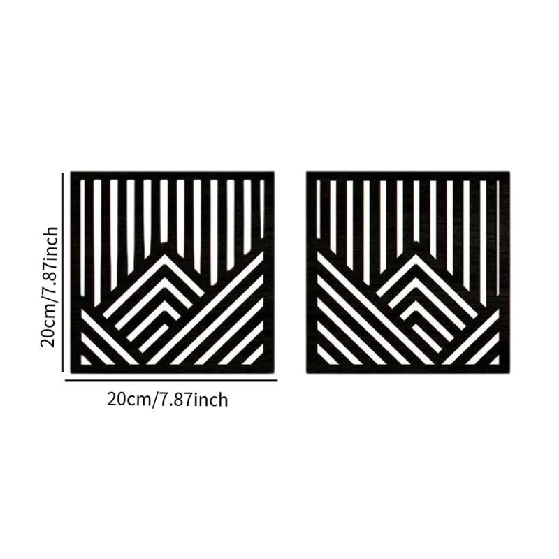 Black Abstract Wooden Wall Art Panels Rustic Home Decor For Kitchen Interior - Image 5