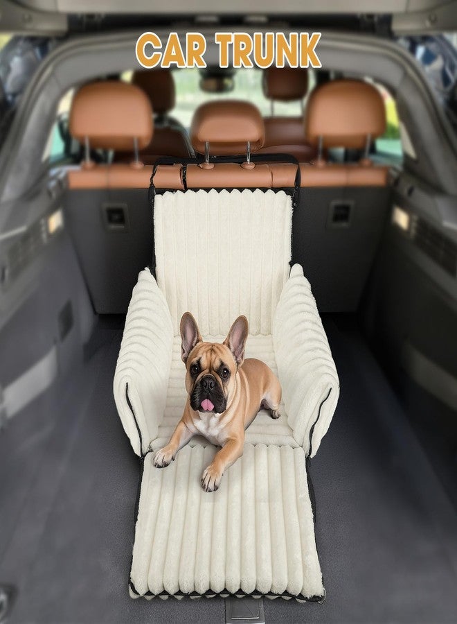 MIXJOY Dog Car Seat for Small/Medium Dogs, Memory Foam Pet Booster Seat for Cars with Clip-On Safety Leash, Soft Travel Carrier for Puppy up to 25 lbs, Detachable and Washable Dog Car Ded, Beige - Image 4