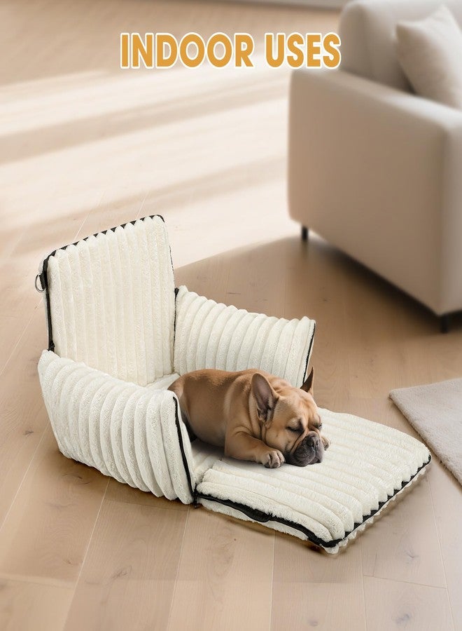 MIXJOY Dog Car Seat for Small/Medium Dogs, Memory Foam Pet Booster Seat for Cars with Clip-On Safety Leash, Soft Travel Carrier for Puppy up to 25 lbs, Detachable and Washable Dog Car Ded, Beige - Image 5