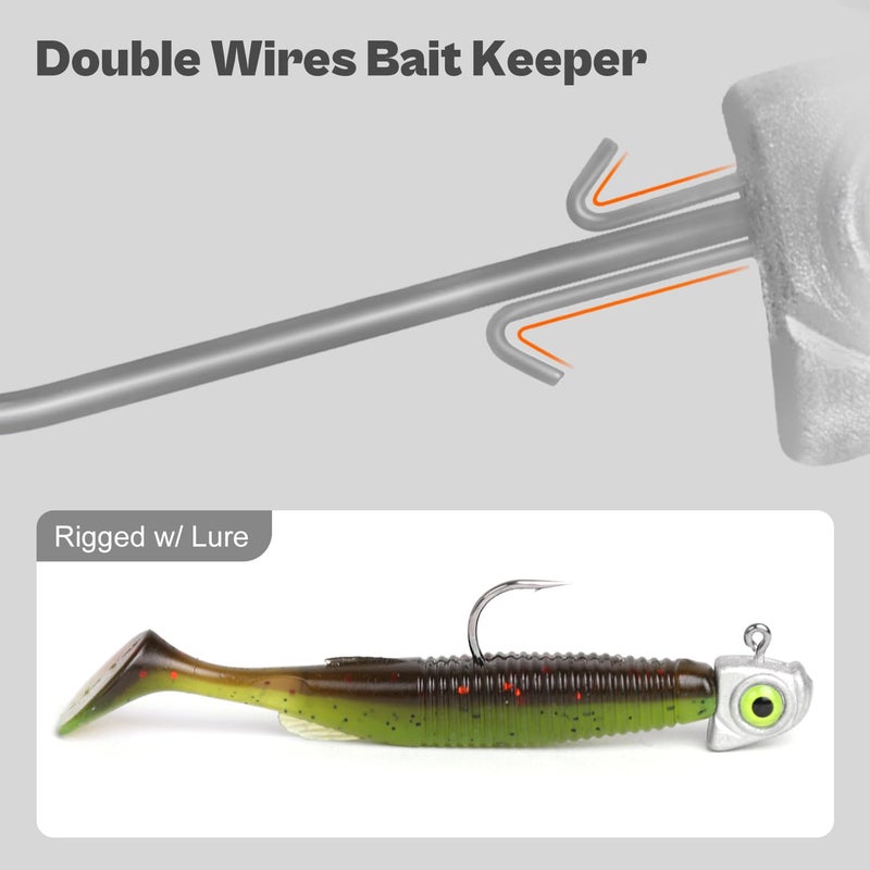 OJYDOIIIY رؤوس صيد الأسماك OJY&DOIIIY مع عين السمكة الشارتروز، 1/8 3/16 1/4 3/8 1/2 أونصة لرؤوس الصيد للمياه العذبة والمالحة، عبوة 15 قطعة - Image 3