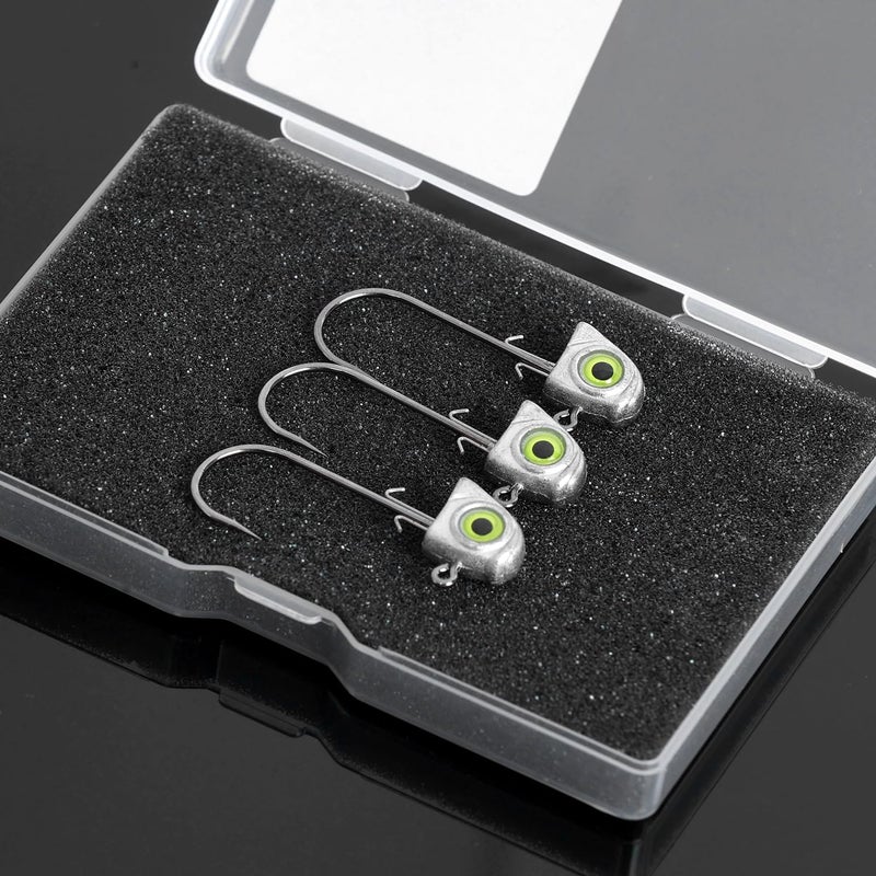 OJYDOIIIY رؤوس صيد الأسماك OJY&DOIIIY مع عين السمكة الشارتروز، 1/8 3/16 1/4 3/8 1/2 أونصة لرؤوس الصيد للمياه العذبة والمالحة، عبوة 15 قطعة - Image 5