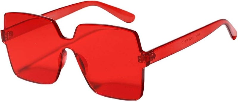 klarako 3 Pieces Women's One Piece Sunglasses Square Rimless Designer Eyewear Shades - Image 2