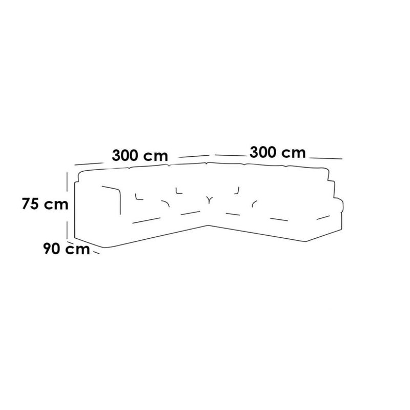 بيتك كنبة زاوية خشب سويدي وكتان - اوف وايت - Image 2