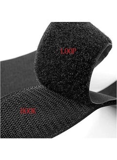 Generic Colored Nylon Scotch Velcro Hook and Loop Tape without Glue Magic Tape for Sew on Accessory Belts (Black)  - Image 1