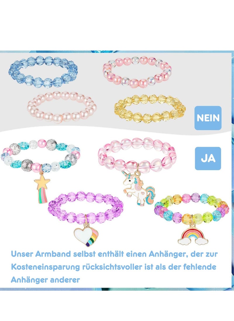 SYOSI - 9 Pieces Colorful Unicorn Bracelet Girls Rainbow Unicorn Bracelets Unicorn Cute Beaded Jewelry Bracelet for Gift Goodie Bag Stuffers Birthday Party - Image 1