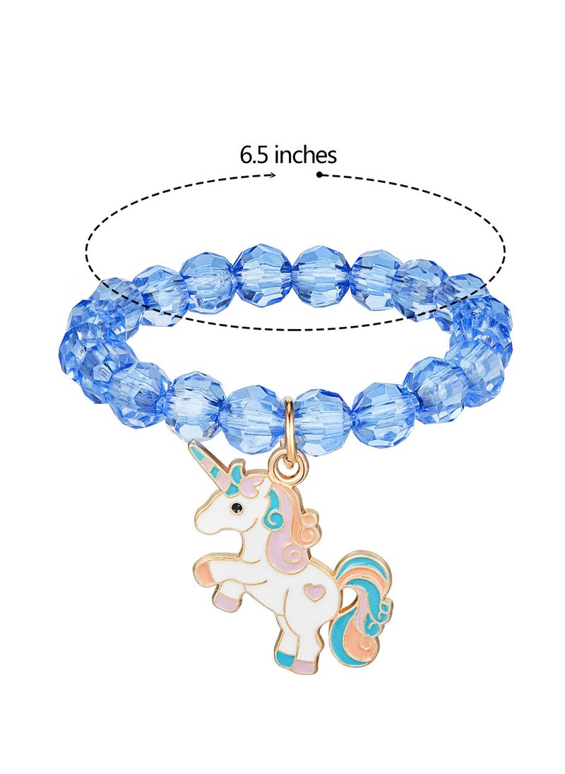 SYOSI - 9 Pieces Colorful Unicorn Bracelet Girls Rainbow Unicorn Bracelets Unicorn Cute Beaded Jewelry Bracelet for Gift Goodie Bag Stuffers Birthday Party - Image 1