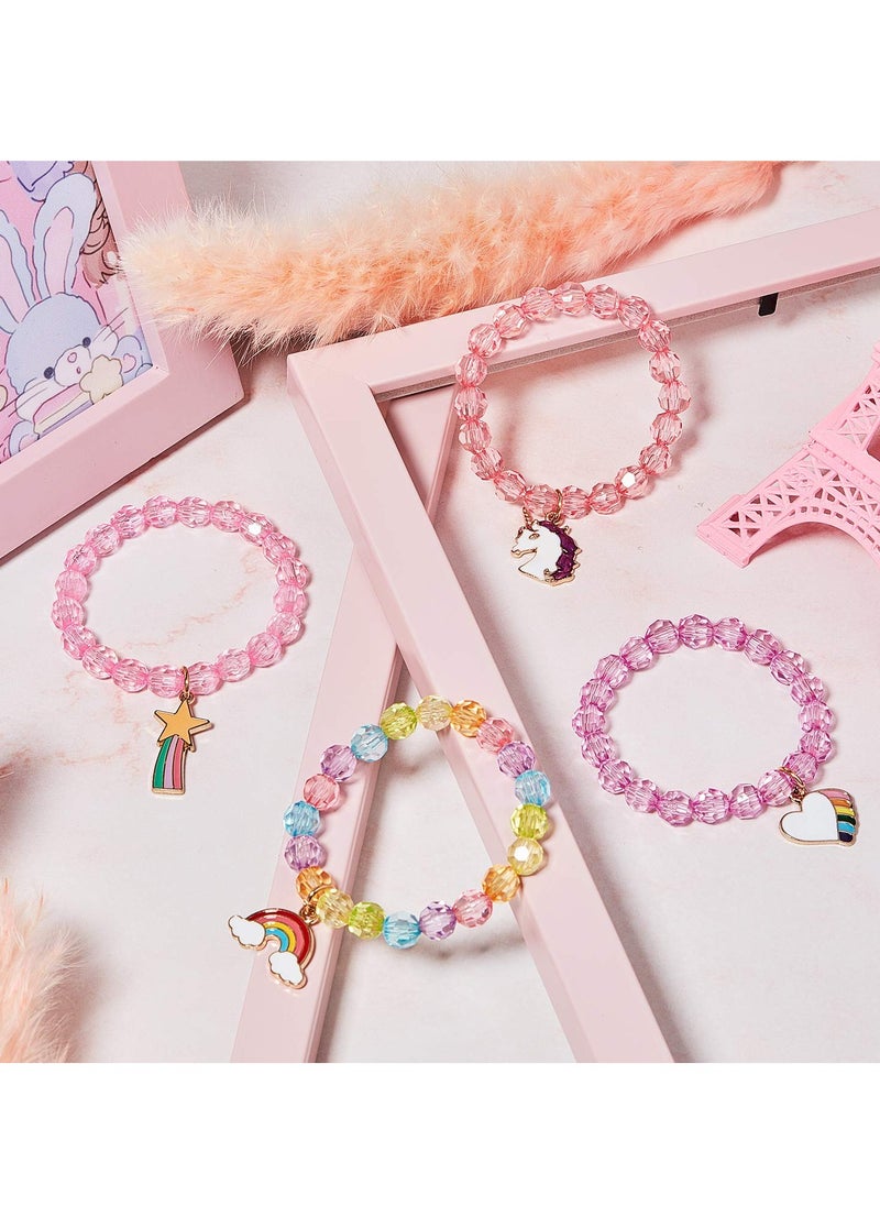 SYOSI - 9 Pieces Colorful Unicorn Bracelet Girls Rainbow Unicorn Bracelets Unicorn Cute Beaded Jewelry Bracelet for Gift Goodie Bag Stuffers Birthday Party - Image 1