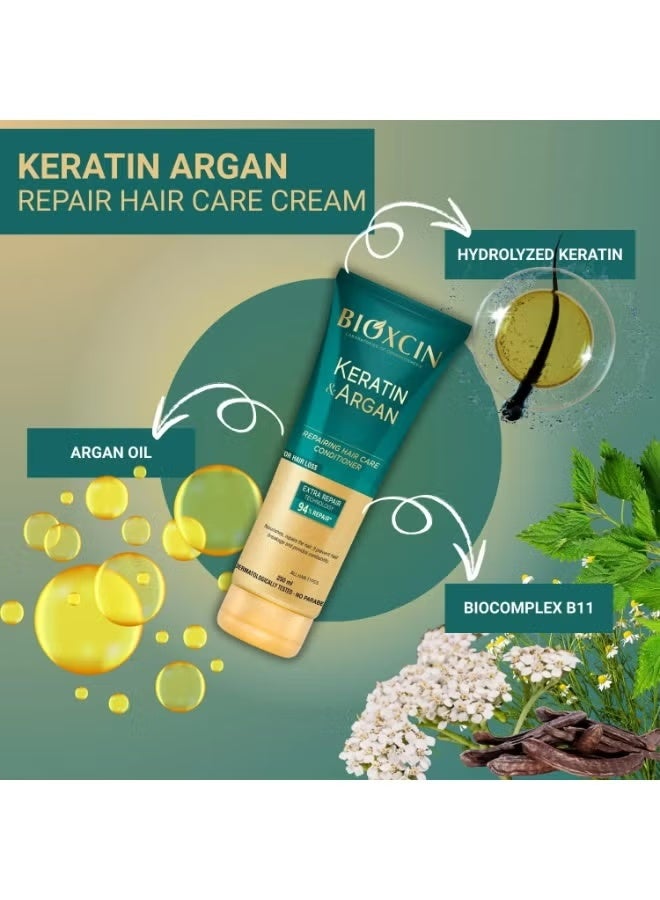 بيوكسين كريم BIOXCIN بالكيراتين وزيت الأرجان لإصلاح وترميم الشعر التالف 250 مل - Image 4