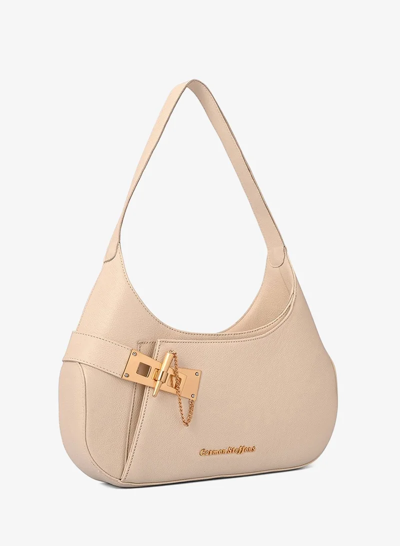 Hobo Bag Golden Clasp Silk