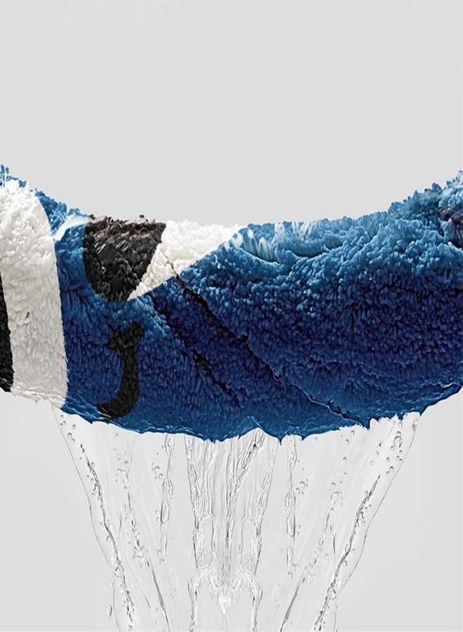 Ankah Funny Face Bath Mat, Bathroom Plush Shower Rugs, Non-Slip Rubber, Light-Weight, Dries Fast, Stain-Resistant and Easy-Care, Versatile Bath Mat Perfect for Bathtub, Shower (Blue, 15.75" x 23.62") - Image 3