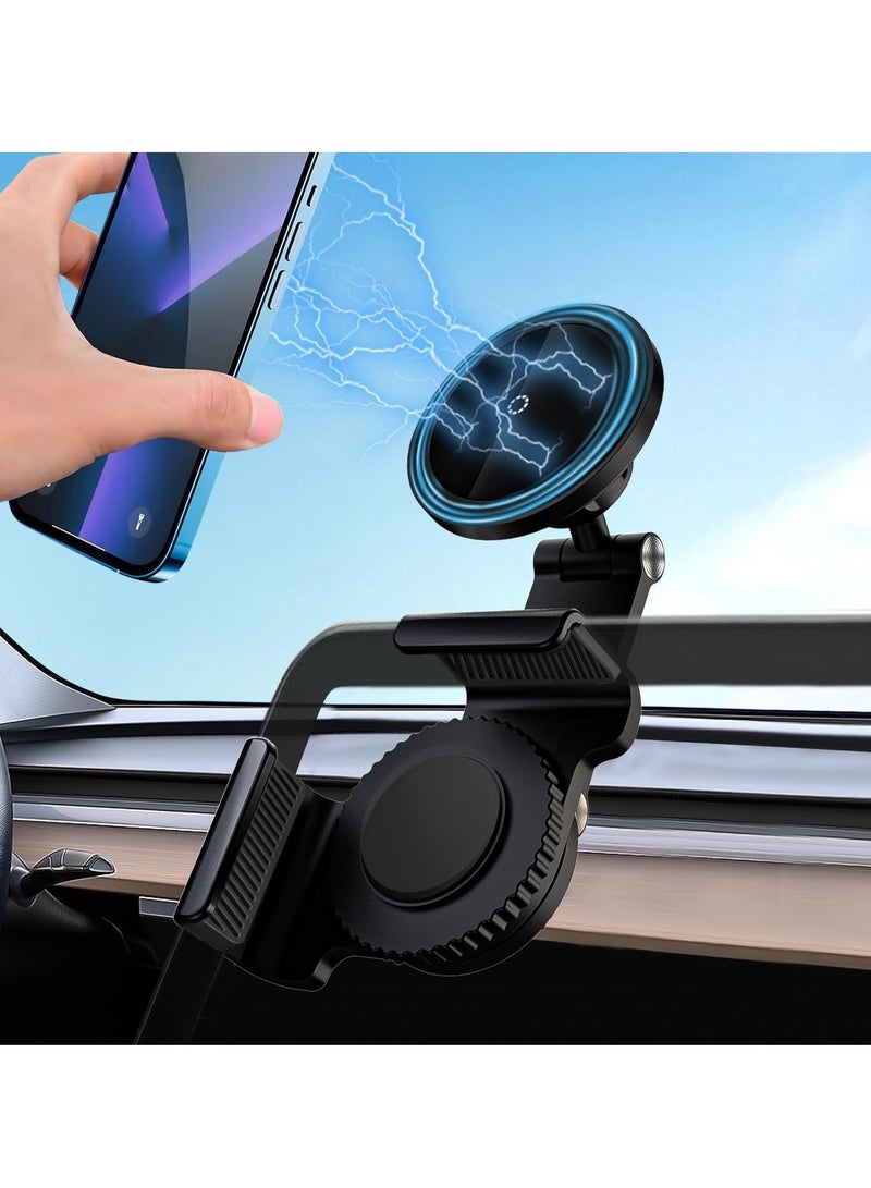 SYOSI Tesla Model 3/Y/X/S Phone Mount Holder, Magnetic Phone Mount for Phone Holder, for All iPhone and Android Magnet Ring Case - Image 1