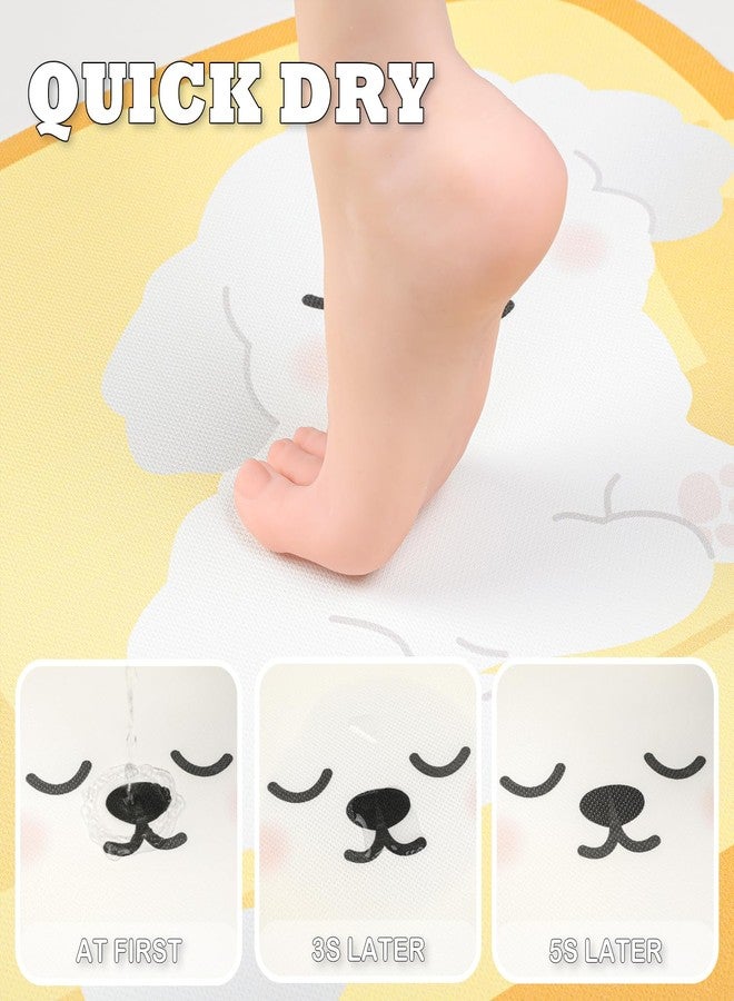 Tyrafry Cute Animal Microfiber Bath Mat - Non-Slip Quick Dry Absorbent Floor Mat for Bathroom Shower Sink, Dog, 17"x27" - Image 4