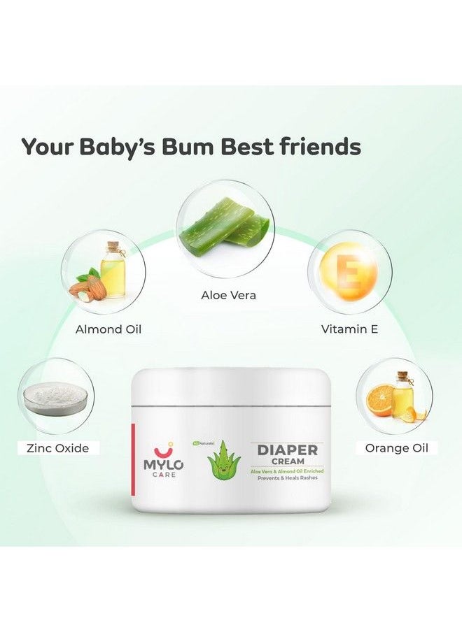 MYLO CARE Baby Natural Diaper Rash Prevents And Heals Cream Formula Gentle And Care With Aloe Vera Almond Oil & Vitamin E 50 Gm  - Image 4