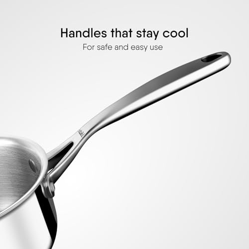 Stahl Artisan Triply 2 L, 18cm Stainless Steel Tea Pan with Lid | Triply Sauce Pan | Induction & Gas Stove Compatible Milk Pan - Image 5
