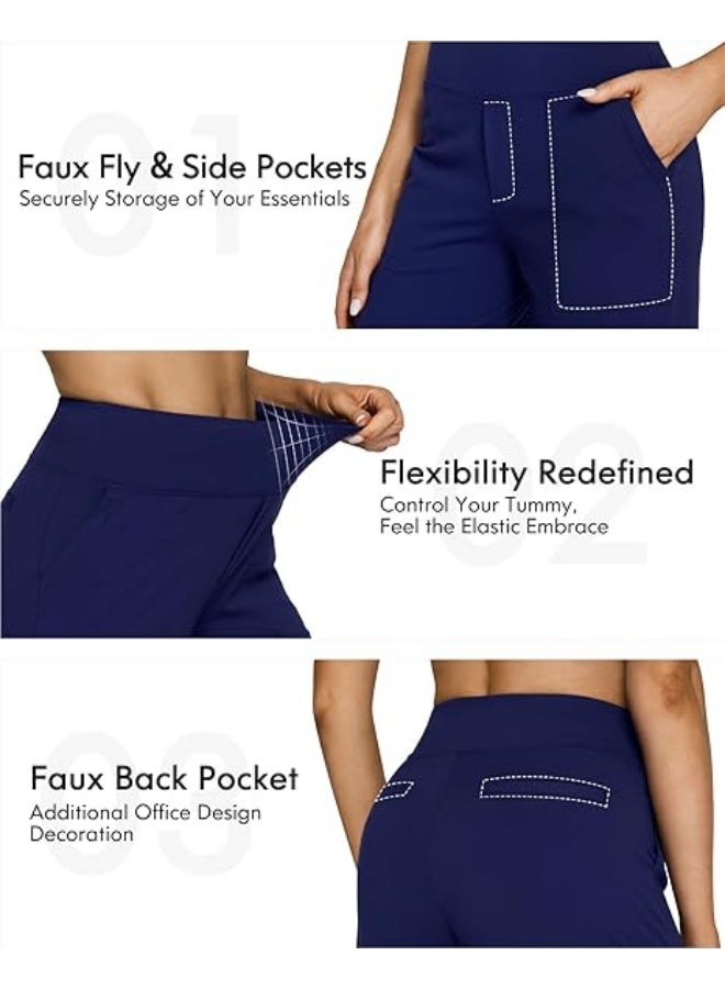 NIBEMINENT Yoga Pants Women Wide Leg Pants with Pockets High Waist Stretch Dress Casual Sweatpants Petite/Regular/Tall - Image 4
