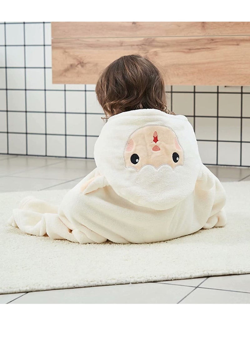 SYOSI Hooded Towels For Kids 3 to 13 years Premium Beach Or Bath Towel Rabbit Design Ultra Soft and Extra Large Cotton Childrens Swimming or Bath Towel with Hood 88x150 cm White  - Image 5