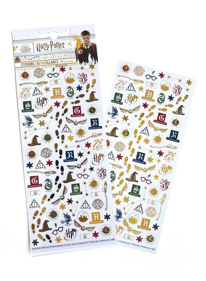 Paper House Productions Harry Potter Pack of 2 Micro Mini Foil Accent Sticker Sheets for Crafts, Scrapbooking & Collecting - Hogwarts Houses - Image 1