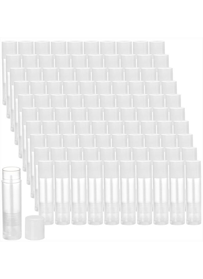 Bekith 100 Pack 5.5ml Clear Empty Lip Balm Tubes with White Caps  - Image 1