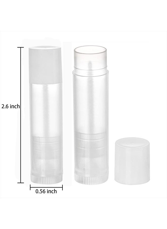 Bekith 100 Pack 5.5ml Clear Empty Lip Balm Tubes with White Caps  - Image 2