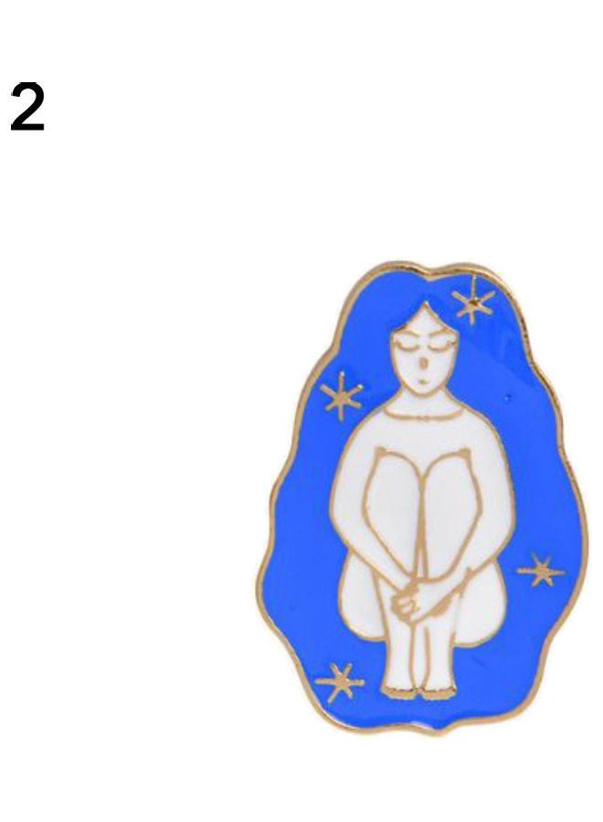 NIBEMINENT Nordic Bike Girl Bottle Brooch Pin