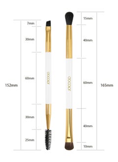 docolor Duo Eyebrow Brush, Professional Tool, Angled Eye Brow Brush (double white)  - Image 3