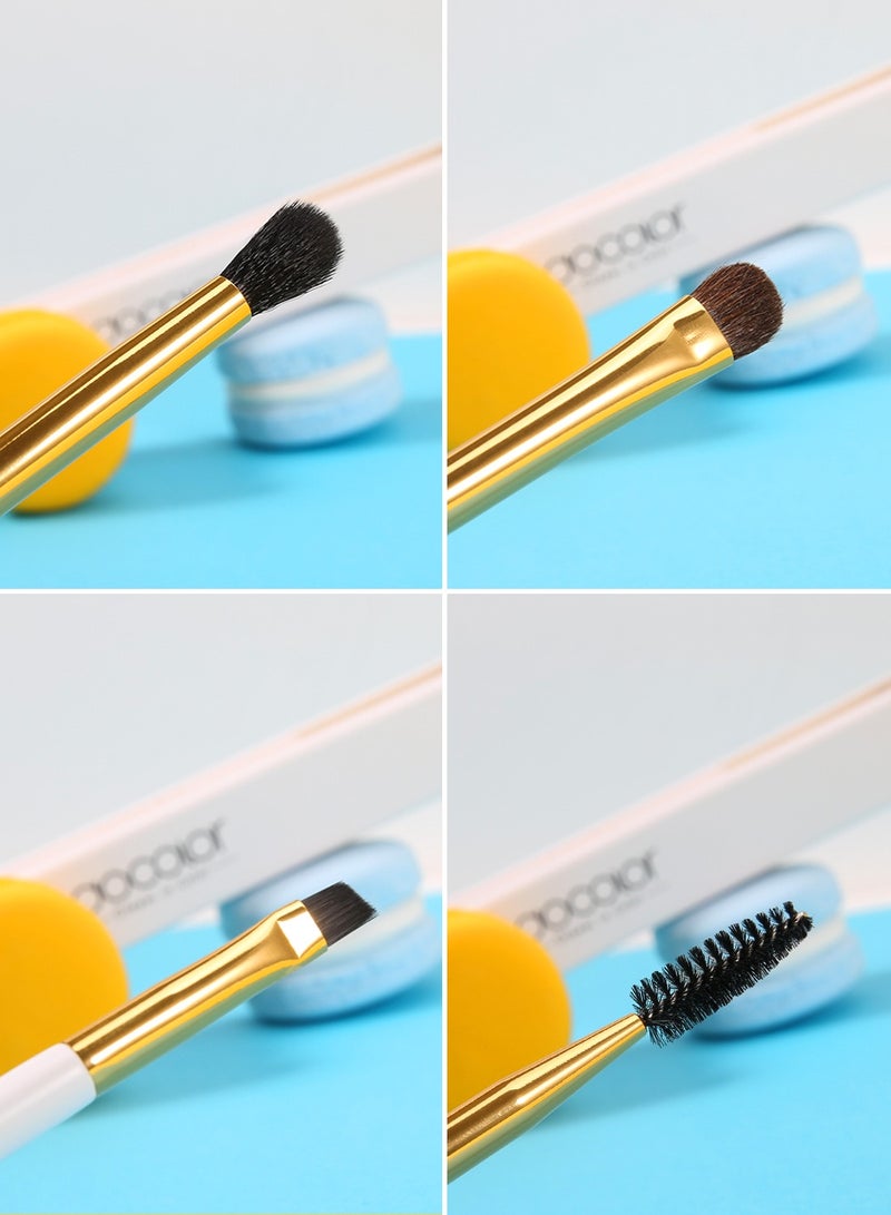 docolor Duo Eyebrow Brush, Professional Tool, Angled Eye Brow Brush (double white)  - Image 5
