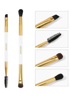 docolor Duo Eyebrow Brush, Professional Tool, Angled Eye Brow Brush (double white)  - Image 2