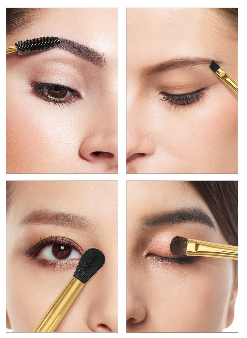 docolor Duo Eyebrow Brush, Professional Tool, Angled Eye Brow Brush (double white)  - Image 4