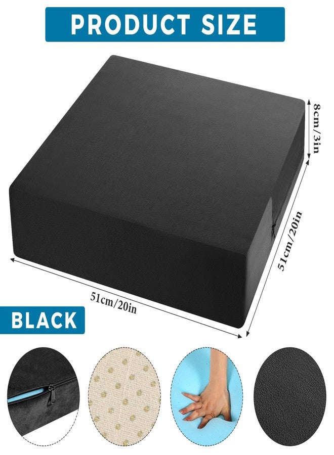 Menkxi Recliner Cushions for Elderly, Thicken Memory Foam Seat Cushion, Square Chair Cushions Non Slip Pads for Recliners, Armchairs, Relief and Comfort(Black, 20 x 20 x 3 Inch) - Image 2