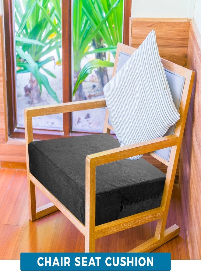 Menkxi Recliner Cushions for Elderly, Thicken Memory Foam Seat Cushion, Square Chair Cushions Non Slip Pads for Recliners, Armchairs, Relief and Comfort(Black, 20 x 20 x 3 Inch) - Image 4