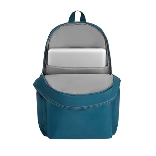 Genie Breezy Casual Backpack For Girls |17 Inch-22 Litres With laptop Compartment, Trolley Sleeve, Organizer, Best for Books, Water Bottles, Stationery, Laptop, Lunch Box & Essentials - Dark Green - Image 5