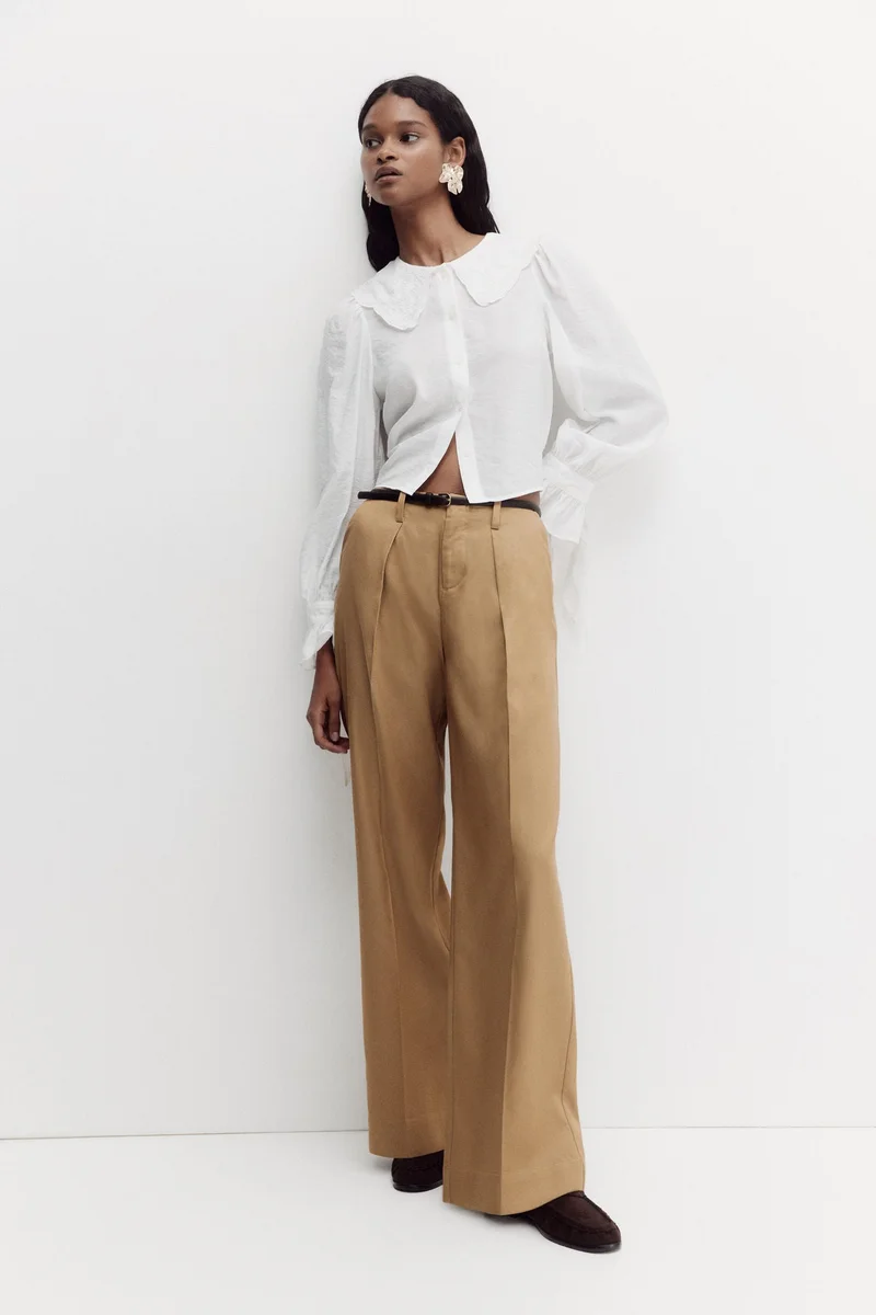 اتش اند ام بنطلون من القماش