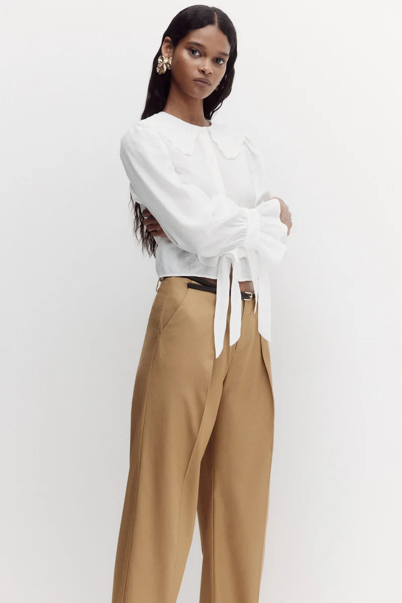 اتش اند ام بنطلون من القماش