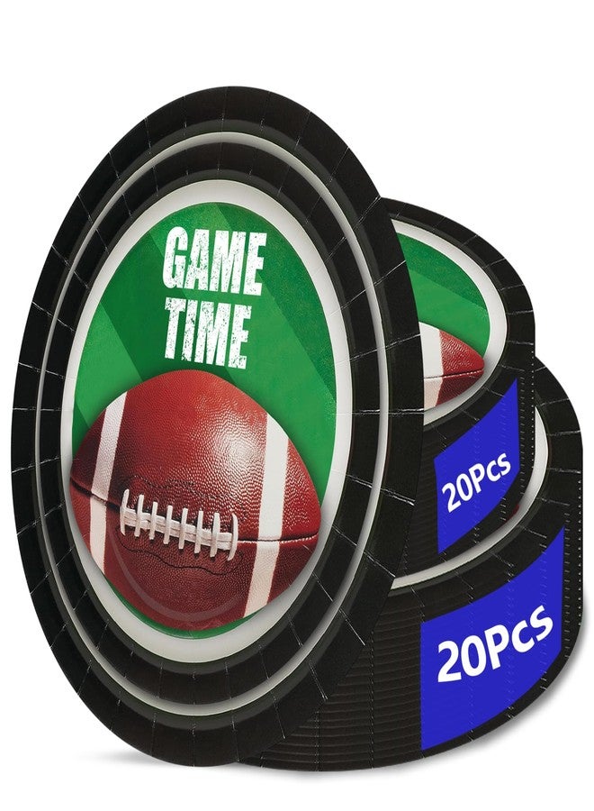 Aixuler 40pcs Football Party Paper Plates Set Disposable Sports Party Food Dinner Dessert Plates Birthday Tableware Decorations Favors, Including 20pcs 9" and 20pcs 7" Plates for Football Theme Plates - Image 1