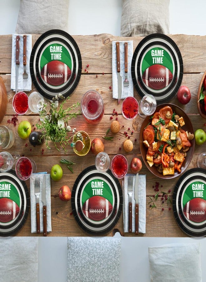Aixuler 40pcs Football Party Paper Plates Set Disposable Sports Party Food Dinner Dessert Plates Birthday Tableware Decorations Favors, Including 20pcs 9" and 20pcs 7" Plates for Football Theme Plates - Image 5