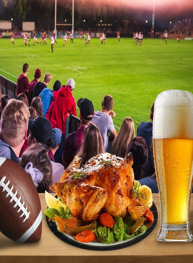Aixuler 40pcs Football Party Paper Plates Set Disposable Sports Party Food Dinner Dessert Plates Birthday Tableware Decorations Favors, Including 20pcs 9" and 20pcs 7" Plates for Football Theme Plates - Image 4