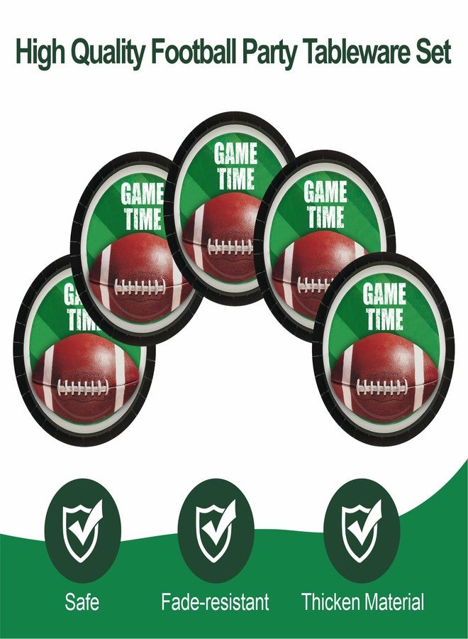 Aixuler 40pcs Football Party Paper Plates Set Disposable Sports Party Food Dinner Dessert Plates Birthday Tableware Decorations Favors, Including 20pcs 9" and 20pcs 7" Plates for Football Theme Plates - Image 3