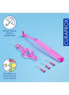 CURAPROX طقم فرش بين الأسنان Curaprox CPS 08 Prime Start، وردي - 5 × 0.8 مم - 3.22 مم + 2 حامل فرشاة أسنان بين الأسنان  - Image 3